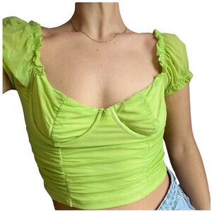 Green crop top
